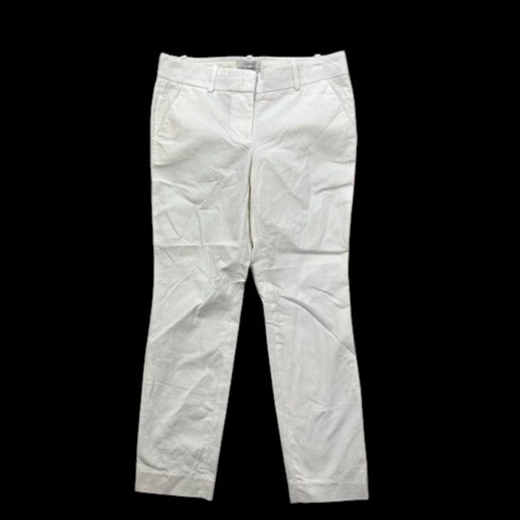 J.Crew Cafe Capri Pants Women’s‎ 0 Ivory Cream Preppy Classic Trousers Chic - Picture 1 of 9